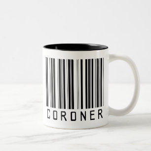 Untersuchungsrichter-Bar-Code Zweifarbige Tasse