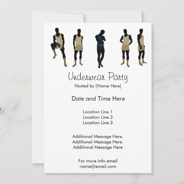 Unterwäsche-Party Einladungen (Vorderseite)