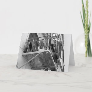 Unterwäsche zum Trocknen von Spaß Schwarzweiß-Foto Dankeskarte