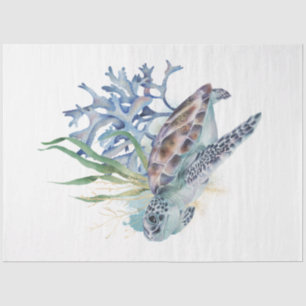Unterwasser-Aquarell-Serie Design 6 Seidenpapier
