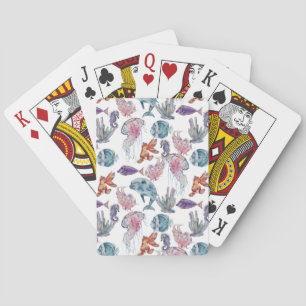Unterwasser-Aquarellkomposition Serie Design 2  Spielkarten