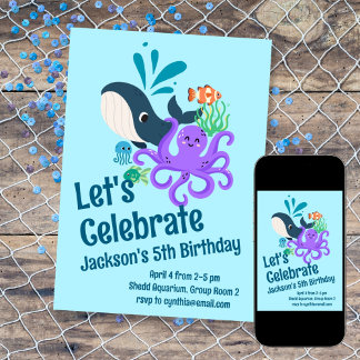Unterwasser-Aquarium Geburtstag Einladung