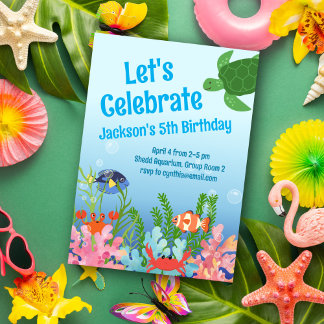 Unterwasser-Aquarium Geburtstag Einladung