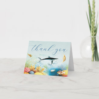 Unterwasser-Aquarium-Hochzeit gefaltet Dankeskarte