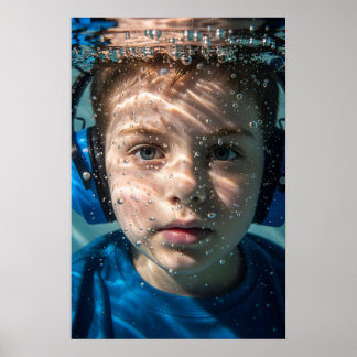 Unterwasser-Autistic Boy Sensory Journey Awareness Poster