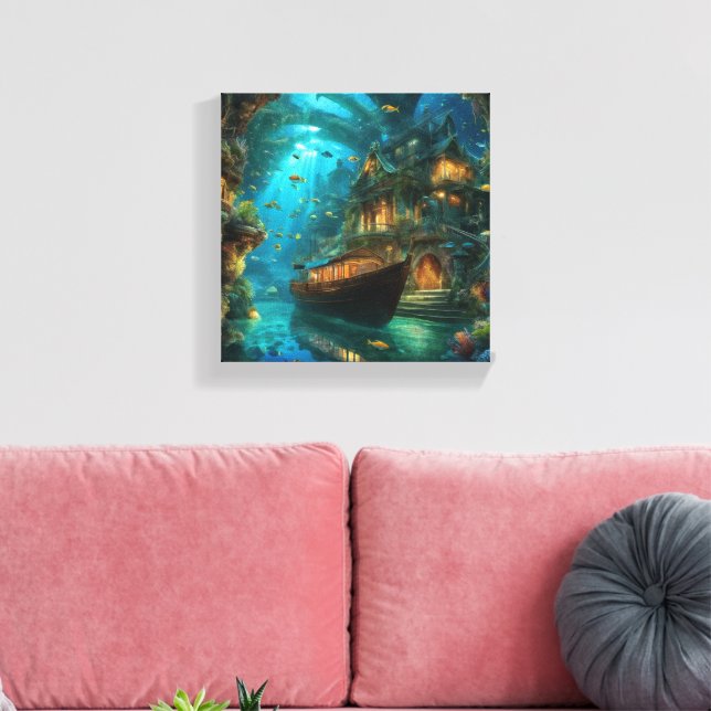 Unterwasser Behalte oder erstellt Ihre eigene Lein Leinwanddruck (Insitu (Wohnzimmer))