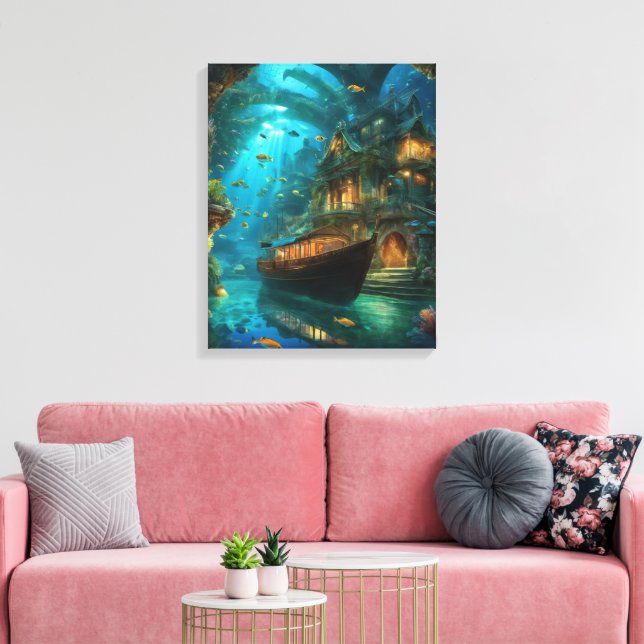 Unterwasser Behalte oder erstellt Ihre eigene Lein Leinwanddruck (Insitu (Wohnzimmer))