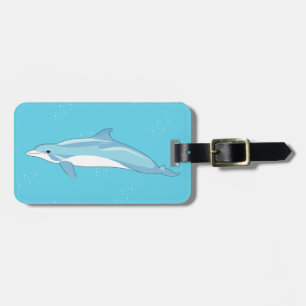 Unterwasser Blau-Delfin-Illustrationsdesign Gepäckanhänger