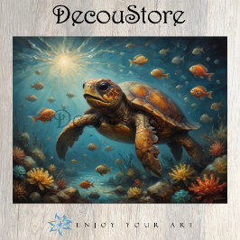 Unterwasser-Decoupage mit Meeresschildkröte Seidenpapier