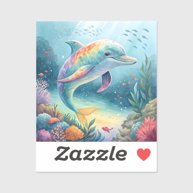 Unterwasser-Dolphin Aufkleber (Blatt)