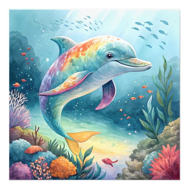 Unterwasser-Dolphin Fotodruck (Vorne)