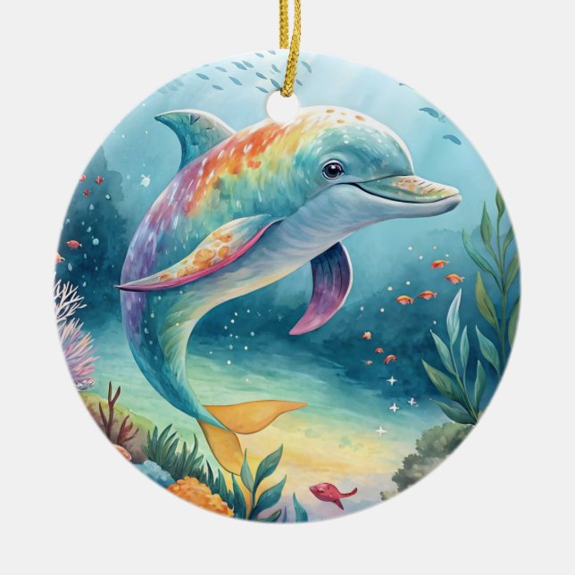 Unterwasser-Dolphin Keramik Ornament (Vorne)