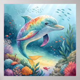 Unterwasser-Dolphin Poster