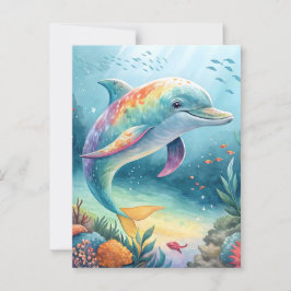 Unterwasser-Dolphin Postkarte