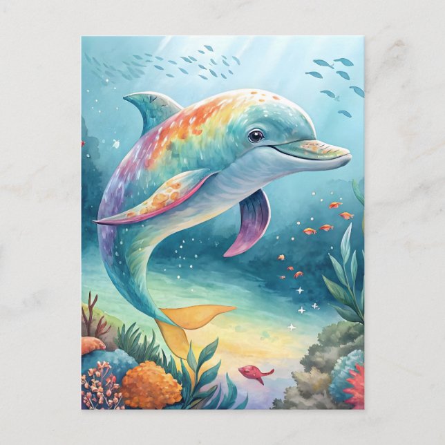 Unterwasser-Dolphin Postkarte (Vorderseite)