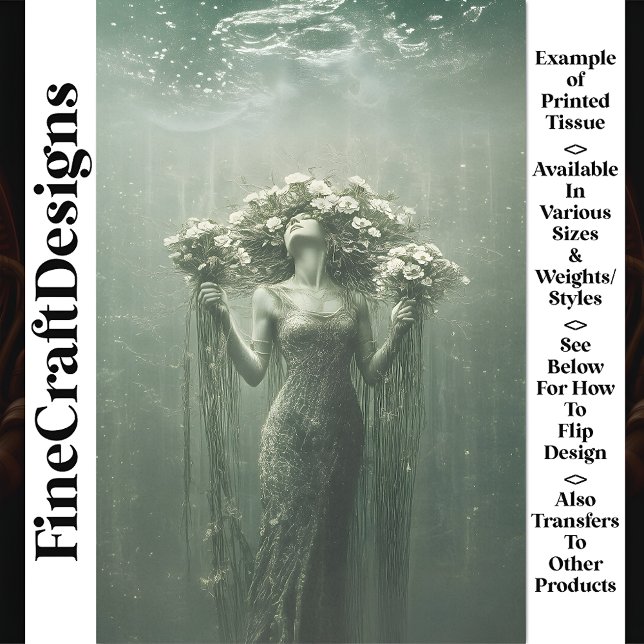 Unterwasser-Fantasie Blumenwelt Grün V9 Dekoupage Seidenpapier (Von Creator hochgeladen)