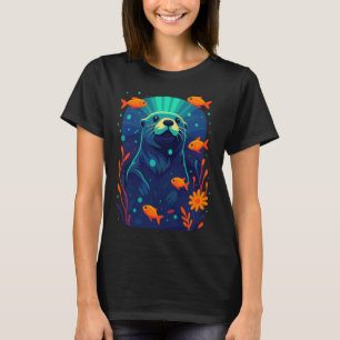 Unterwasser Fisch Algen Naturliebhaber Silhouette T-Shirt