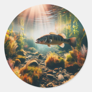 Unterwasser-Großmutterbass Runder Aufkleber