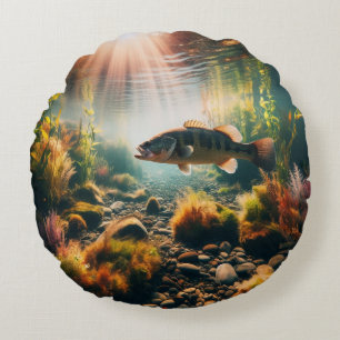 Unterwasser-Großmutterbass Rundes Kissen