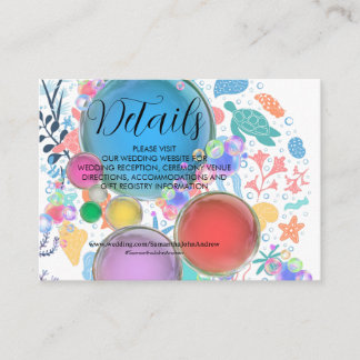 Unterwasser-Hochzeitsdetails-Einlegekarten Begleitkarte