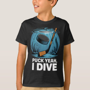 Unterwasser-Hockeyspieler Puck Ja Tauch Sport Aqua T-Shirt