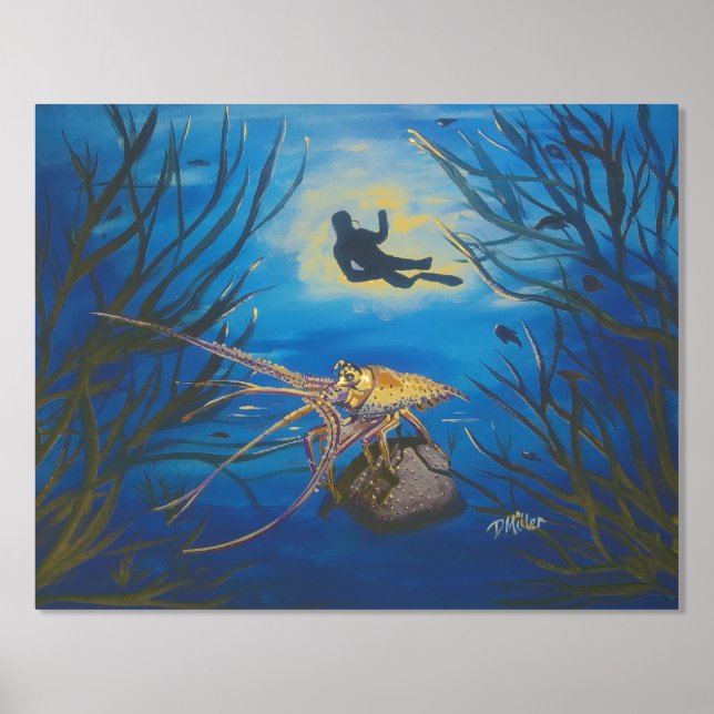 Unterwasser-Hummer-Scuba Foliendrucke (Vorderseite)