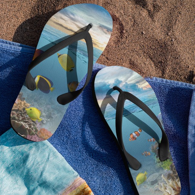 Unterwasser-Korallenriff tropische Fische Flip Flops (Von Creator hochgeladen)