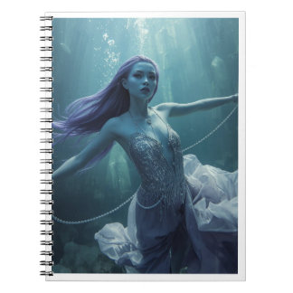 Unterwasser-Kristall-Alien-Frau – Fantasy-Sci-Fi Notizblock