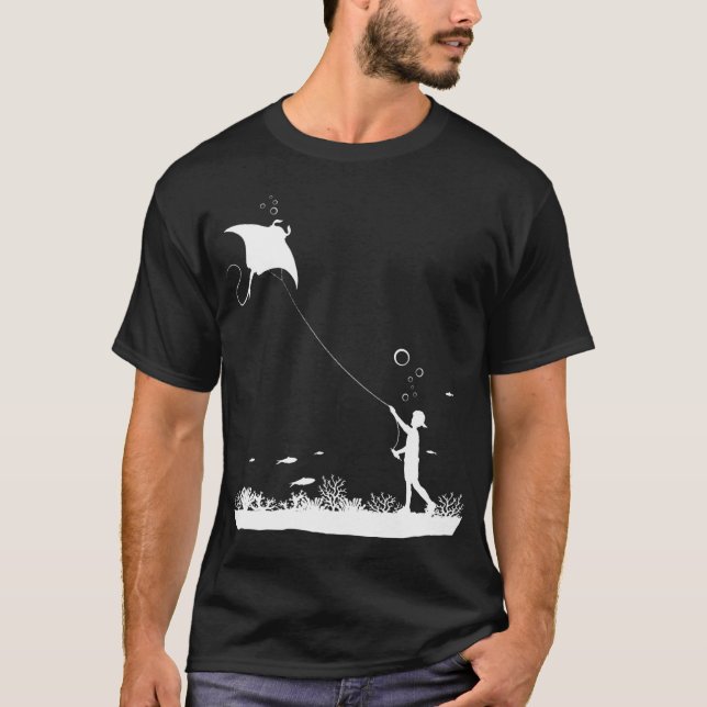 Unterwasser Mädchen / Junge Hang-Glide Teufelsfisc T-Shirt (Vorderseite)