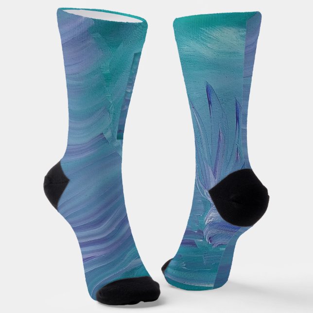 Unterwasser-Magie Einzigartige Abstrakte Kunst Socken (Gewinkelt)