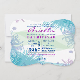 Unterwasser-Meeresleben Bat Mitzvah Einladung