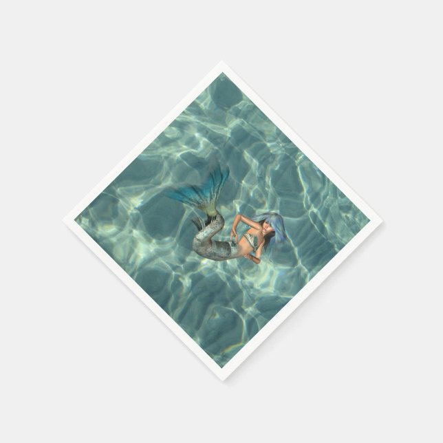 Unterwasser-Mermaid Serviette (Ecke)