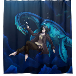 Unterwasser mit einem Plesiosaurus Duschvorhang