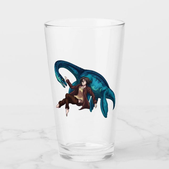 Unterwasser mit einem Plesiosaurus Glas (Vorderseite)