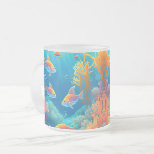 Unterwasser mit tropischen Fischen Mattglastasse