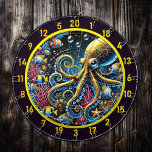 Unterwasser-Octopus-Fantasie-Design Dartscheibe<br><div class="desc">Treten Sie mit dem "Underwater Octopus Fantasy Dartboard Design" in eine Welt der Bezauberung ein. Dieses Dartboard besticht durch einen goldenen Oktopus in der Mitte, umgeben von strahlenden Korallenriffen, tropischen Fischen und schimmernden Ozeandetails. Das künstlerische Runddesign macht es zu einem idealen Ort für Grotten, Angelhütten, Jagdhäuser und Schlafsäle. Mehr als...</div>