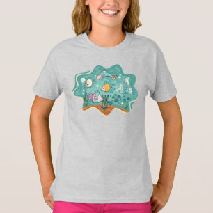 Unterwasser-Ozeanleben-Cartoon T-Shirt