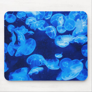 Unterwasser-Quallen-Mousepad, blau, weiß Mousepad