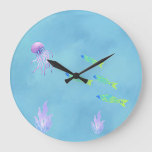 Unterwasser-Quallen-Uhr Große Wanduhr