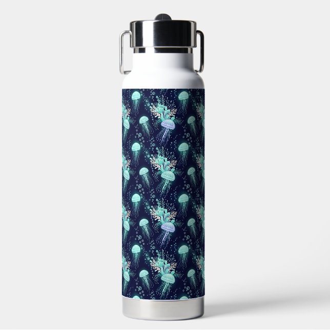 Unterwasser-Quallenmuster Trinkflasche (Vorderseite)