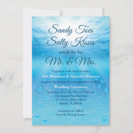 Unterwasser Sandy Toes Salty Kisses Beach Hochzeit Einladung