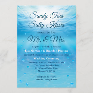 Unterwasser Sandy Toes Salty Kisses Beach Hochzeit Einladung