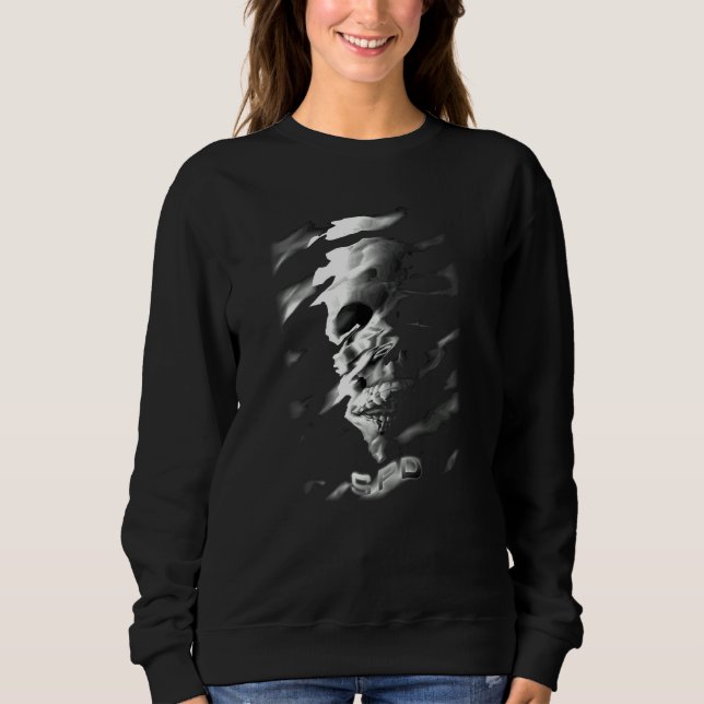 Unterwasser-Schädel-Zombie Sweatshirt (Vorderseite)