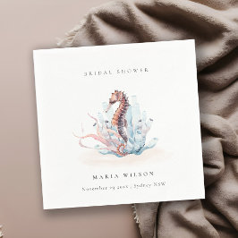 Unterwasser-Seepferd Seetang Coral Brautparty Serviette