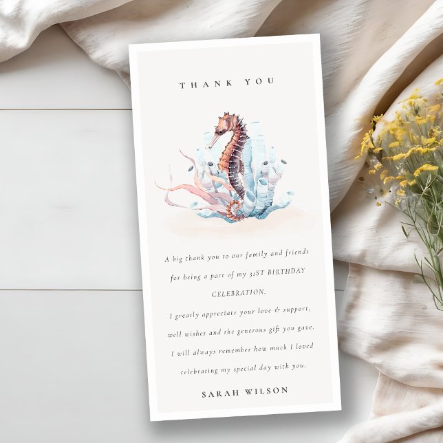 Unterwasser-Seepferd Seetang Coral jedes Alter Geb Dankeskarte (Von Creator hochgeladen)