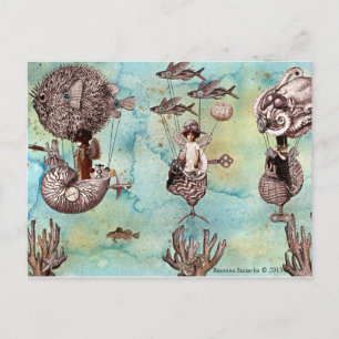 Unterwasser-Steampunk-Flottille Postkarte