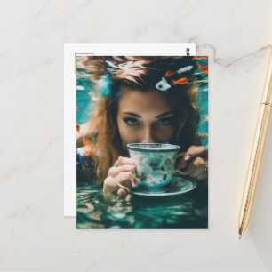 Unterwasser-Tee mit Goldfish Postkarte