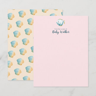 Unterwasser-Tiere Bunter Baby Shower Mitteilungskarte