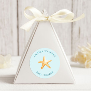 Unterwasser-Tiere Farbige Babyparty Runder Aufkleber