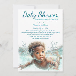 Unterwasser Träume Wasserfarben Babydusche Einladung